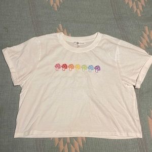 Rainbow Mushroom Crop Top size M